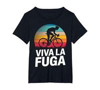 Viva la Fuga - Ironia da Ciclista Maglietta, Donna Plus-Size, Nero, 2X