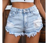 Viva La Moda# Shorts di jeans casual e carini con stampa a ciliegie, versatili e alla moda per primavera/estate, casual, vacanza, spiaggia, appuntamento, vacanza, uso quotidiano, viaggio, aeroporto L,