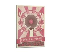Viva La - Poster da parete in vinile, stile retrò, decorazione nostalgica per la casa e lo spazio musicale, decorazione artistica da appendere in stile moderno, 40 x 60 cm