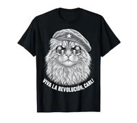 Viva La Revolucion Carl Funny Cat Humor Maglietta