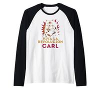 Viva La Revolucion Carl Gatto Divertente Maglia con Maniche Raglan