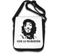 Viva La Revolucion Guy Anonymous Mask Graphic Borsa a tracolla bianca