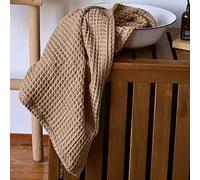 Viva Maison - Asciugamani a nido d'ape, confezione da 4, in cotone turco, extra large, sottili, trama a nido d'ape, set di asciugamani per il bagno (marrone, 50 x 89 cm, set di 4)