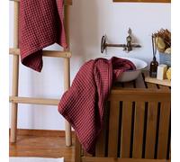 Viva Maison - Asciugamani a nido d'ape, confezione da 4, in cotone turco, extra large, sottili, trama a nido d'ape, set di asciugamani per il bagno (rosso, 50 x 89 cm, set di 4)