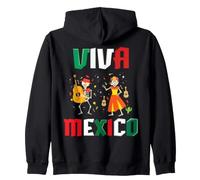 Viva Messico Danza Scheletro Messico Indipendenza Messicana Felpa con Cappuccio