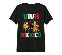 Viva Messico Danza Scheletro Messico Indipendenza Messicana Maglietta Premium
