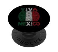 Viva Mexico Aztec Calendario Mexicano Chicano Azteca Marrone PopSockets PopGrip Adesivo