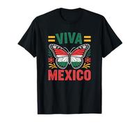 Viva Mexico Bandiera Farfalla Indipendenza Maglietta