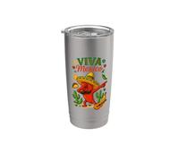 Viva Mexico Dabbing Peperoncino Colorato Messicano Sombrero Bicchiere termico in acciaio inox doppia parete