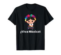 Viva Mexico Mexican Girl Flag Independence Day Girls Kids Maglietta