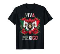 Viva Mexico Mexican Independence Day Farfalla Bandiera Messico Maglietta