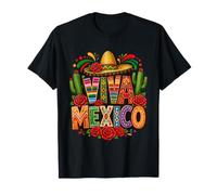 Viva Mexico Sombrero, Motivo Floreale a Forma di Cactus Maglietta