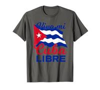 Viva Mi Cuba Libre Sventolando Bandiera Cubana Patriot Maglietta