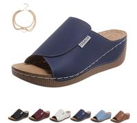 Viva Step - Sandali da donna ergonomici e antiscivolo per alleviare il dolore, ortopedici comfort, Blu, 38 EU
