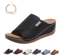 Viva Step - Sandali da donna ergonomici e antiscivolo per alleviare il dolore, ortopedici comfort, Nero , 43 EU
