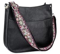 Viva Terry Borsa a tracolla in pelle vegana con cinturino regolabile, nero, Medium