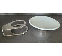 Viva Trend Porcellana Bianca /Argento Porta Sapone Con Supporto Set