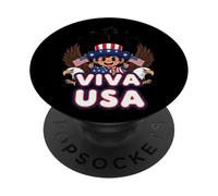 Viva USA - Spirito festivo del Giorno dell'Indipendenza PopSockets PopGrip Adesivo