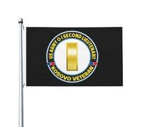 Vivace Bandiera da giardino US Army O-1 Second Lieutenant Kos Veteran Flag Resistente alle intemperie Bandiera con occhielli in metallo 3x5 Ft per Decorazioni perpatio,Decorazioni per giardino
