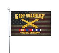 Vivace Bandiera doppia faccia Us Army Field Artillery Kos Veteran Flag eventi all'aperto Bandiera con occhielli in metallo 3x5 Ft per Decorazioni percortile,Decorazioni per giardino