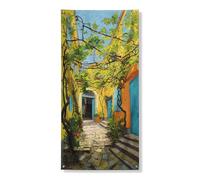 Vivace decorazione mediterranea per porta, decorazione colorata con viti d'uva vicolo all'aperto e interno da appendere, decorazioni estive estetiche per la casa, 91 x 183 cm