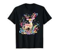 Vivace Deer Splash Fantasy Whimsy Art Maglietta