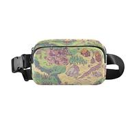 Vivace dettagliato sistema solare illustrazione elegante marsupio per donne uomini adolescenti grande capacità borsa a tracolla viaggio, Mappa Area Boho Magical Village, 1 size
