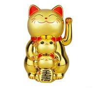 Vivace gatto portafortuna a energia solare, perfetto pezzo decorativo per diffondere felicità e buona fortuna (oro)