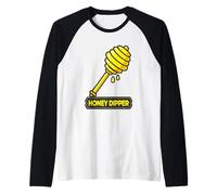 Vivace miele Dipper gocciolante design Maglia con Maniche Raglan