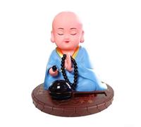 Vivace ornamento a forma di monaco che scuote a energia solare, progettato per auto e uso domestico, aggiunge un tocco di divertimento al tuo arredamento (blu)