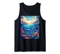 Vivace Scena Subacquea con Tramonto sulla Spiaggia Canotta