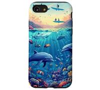 Vivace scena subacquea con tramonto sulla spiaggia Custodia per iPhone SE (2020) / 7/8