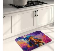 Vivace tappetino da cucina cowboy per pavimento, colorato arte occidentale antiscivolo, imbottito, confortevole, ideale per cucina, lavanderia e bagno, 50 x 78 cm