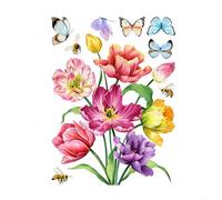 Vivaci adesivi decorativi da parete con farfalle e fiori illuminano qualsiasi stanza con disegni creativi (DJ4079-ZC)