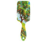 Vivaci alberi da frutto pittura a olio verde 3d pettine per capelli, pettine districante, spazzola per capelli sani, spazzola per capelli