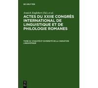 Vivacité Et Diversité de la Variation Linguistique (Copertina rigida)