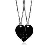 Vivaday 2PCS Puzzle Coppia Collana | Inciso Amicizia Cuore Corrispondente Collane | Personalizzato Regolabile Eternal Love Gioielli in Acciaio Inox | Rappresenta insieme per formare un intero Y3663