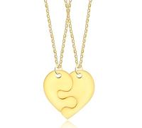 Vivaday 2PCS Puzzle Coppia Collana | Inciso Amicizia Cuore Corrispondente Collane | Personalizzato Regolabile Eternal Love Gioielli in Acciaio Inox | Rappresenta insieme per formare un intero Y3663