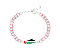 Vivaday Bracciale a catena con goccia di olio mediorientale Gioielli con ciondolo simbolo palestinese | Braccialetti dell'amicizia pacifica | Braccialetto unisex mediorientale palestinese YA5881