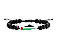 Vivaday Bracciale con bandiera palestinese Braccialetto della libertà fatto a mano | Gioielli di supporto per la Palestina | Braccialetti con simbolo di pace | Accessorio per l'orgoglio YA6029