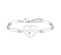 Vivaday Bracciale Con Semi Di Senape Da Donna, Bracciale Rigido Regolabile Placcato Argento, Gioiello Ispirato Alla Fede “La Fede Può Spostare Le Montagne” Regalo Cristiano YA6454 (Montagna A Cuore)