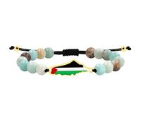 Vivaday Bracciale con simbolo palestinese Gioielli fatti a mano a sostegno dell'orgoglio palestinese | Braccialetti per la pace e l'amore | Ciondolo con eredità mediorientale YA6029