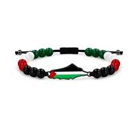 Vivaday Bracciale in pietra naturale orgoglio palestinese | Gioielli personalizzati con spirito palestinese | Braccialetti per la giustizia sociale con bandiera palestinese YA5883