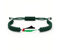 Vivaday Bracciale intrecciato orgoglio palestinese | Braccialetto per la pace e la libertà palestinese | Braccialetti con ciondoli con bandiera palestinese | Gioielli artigianali per la paceYA5882