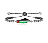 Vivaday Bracciale Palestine con zirconi cubici | Braccialetto per la libertà e l'uguaglianza | Gioielli per l'unità palestinese | Design culturale fatto a mano per la pace e la giustizia YA5210