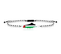 Vivaday Braccialetto fatto a mano l'orgoglio palestinese | Braccialetto Solidarietà per la libertà | Gioielli con bandiera palestinese | Braccialetti per la pace e la giustizia palestinese YA5211