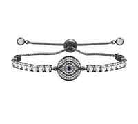 Vivaday Braccialetto Ojo con talismano contro il malocchio, placcato in platino/oro, con zirconia cubica, protezione regolabile, braccialetto tennis Pulseras Para Mujer - Amuleto portafortuna da donna