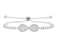 Vivaday Braccialetto tennis Infinity Bolo - Eternal Love Forever Best Friend Cubic Zirconia regolabile 13 cm + 13 cm catena estesa gioielli per anniversario, compleanno, matrimonio, festa della mamma