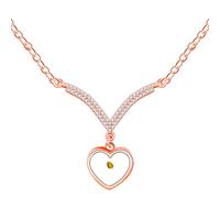 Vivaday Collana con ciondolo a forma di cuore con ciondolo a forma di cuore, con zirconia cubica, con lettera dell'alfabeto cristiano Matteo 17:20, versi della Bibbia, placcata in oro bianco/oro/rosa