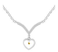 Vivaday Collana con ciondolo a forma di cuore con ciondolo a forma di cuore, con zirconia cubica, con lettera dell'alfabeto cristiano Matteo 17:20, versi della Bibbia, placcata in oro bianco/oro/rosa